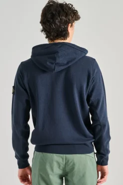 Felpa con cappuccio cotone blu