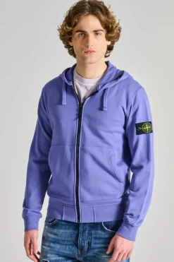 Felpa con cappuccio cotone viola