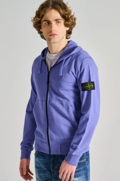 Felpa con cappuccio cotone viola