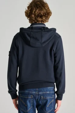 Felpa con cappuccio cotone blu