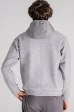 Felpa con cappuccio nylon grigio