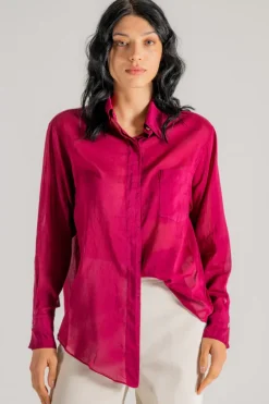 Forte forte camicia essential cotton/silk bianca