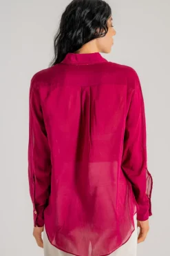 Forte forte camicia essential cotton/silk bianca