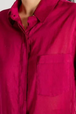 Forte forte camicia essential cotton/silk bianca