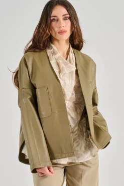 Forte forte giacca nappa pelle beige