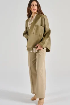 Forte forte giacca nappa pelle beige