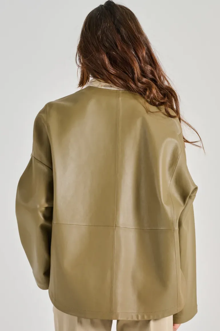 Forte forte giacca nappa pelle beige