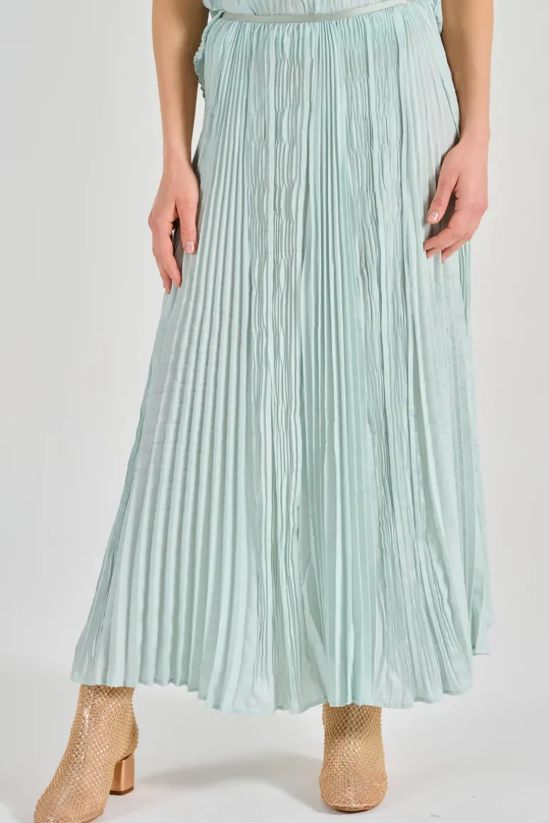 Forte forte gonna ecoviscose pliss azzurro