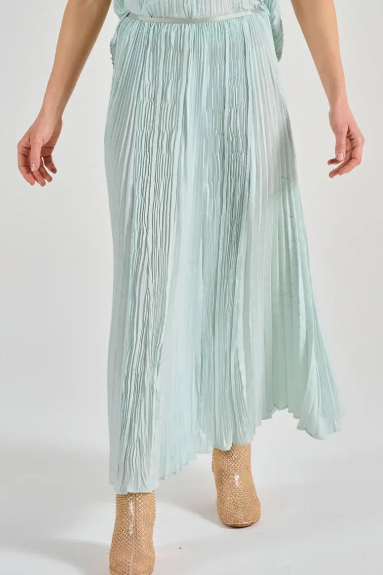 Forte forte gonna ecoviscose pliss azzurro