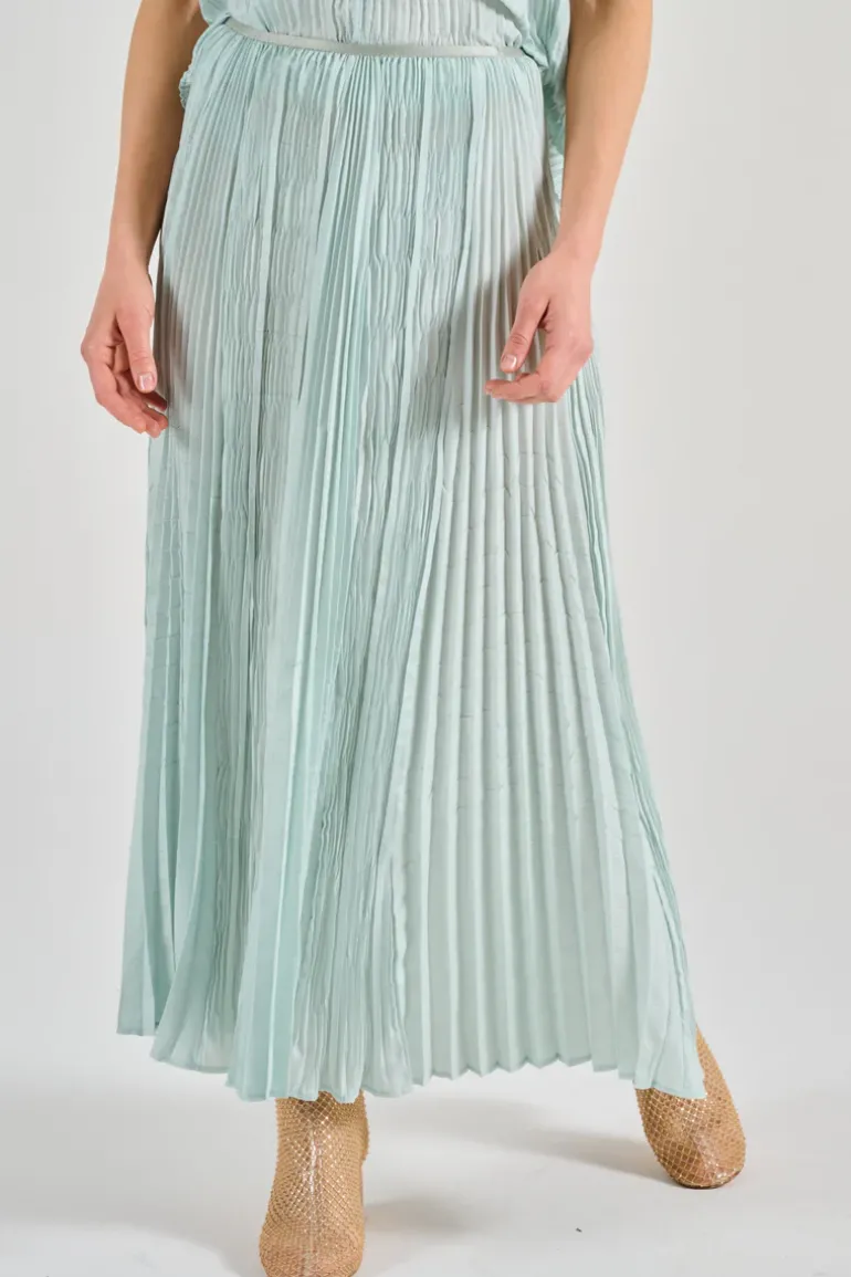 Forte forte gonna ecoviscose pliss azzurro