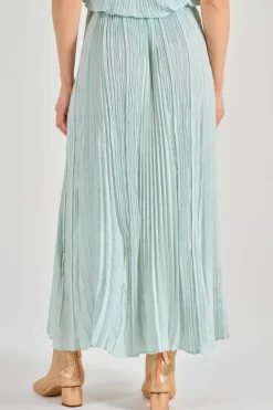 Forte forte gonna ecoviscose pliss azzurro