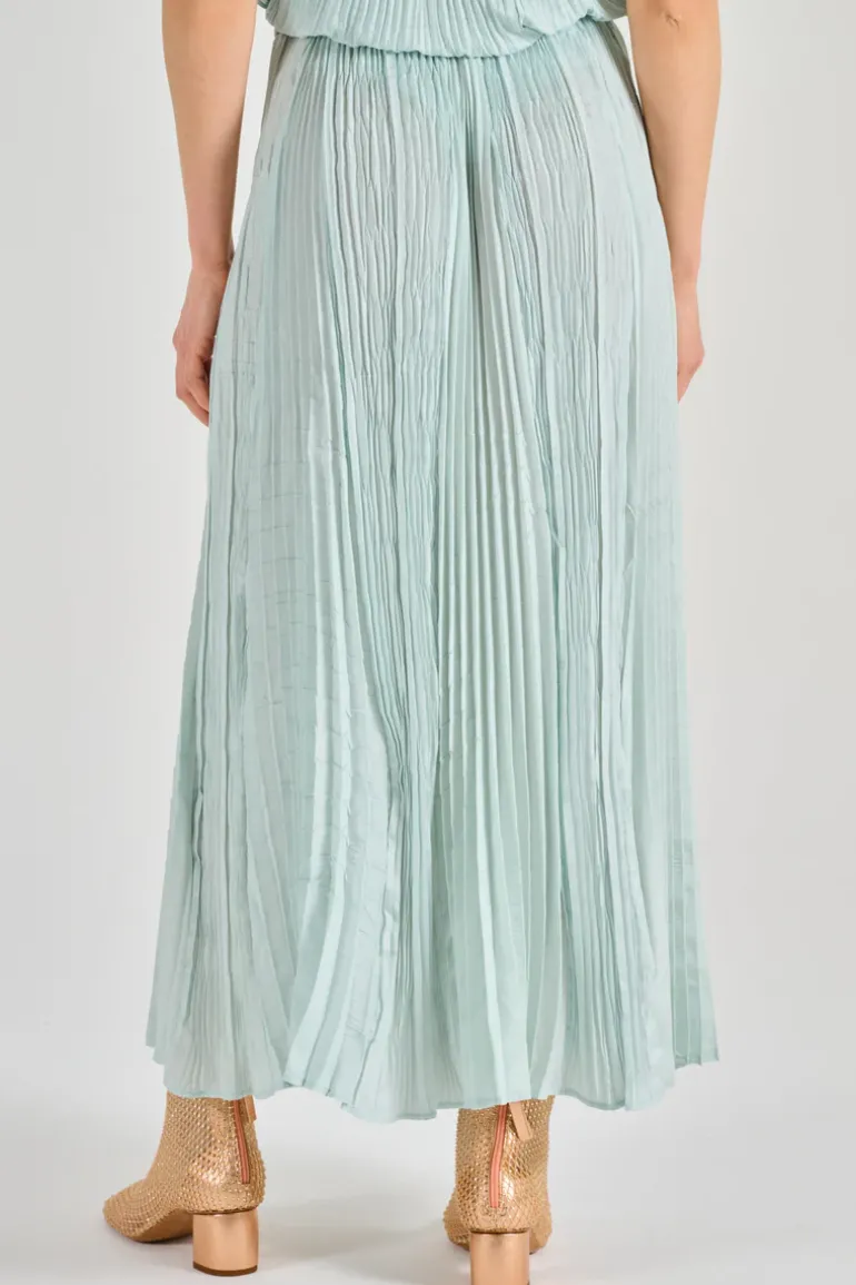 Forte forte gonna ecoviscose pliss azzurro