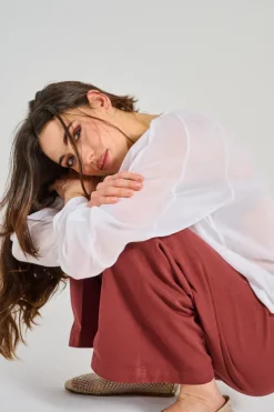 Forte forte pantaloni cotone marrone