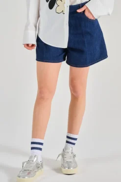 Forte forte shorts denim cotone blu