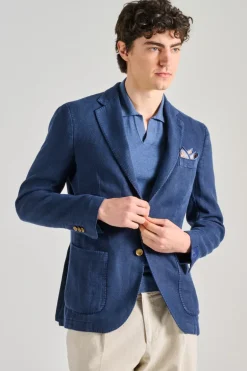 Giacca 100% tessuto blu