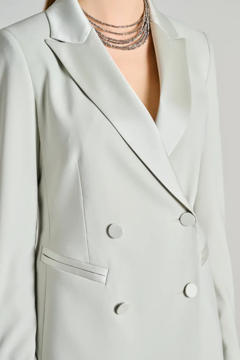 Giacca anvers satin doppiopetto verde