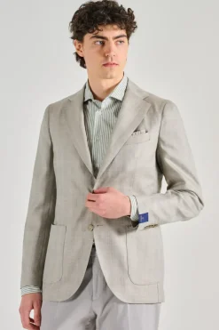 Giacca beige tessuto beige