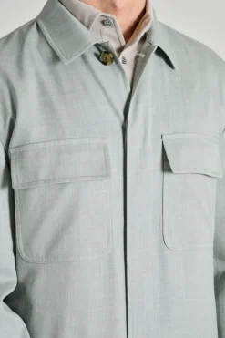 Giacca camicia tessuto verde