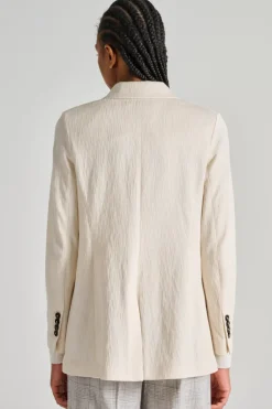 Giacca doppiopetto fiammato bianco