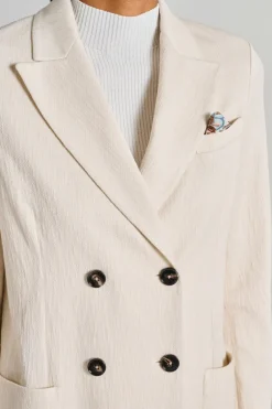 Giacca doppiopetto fiammato bianco