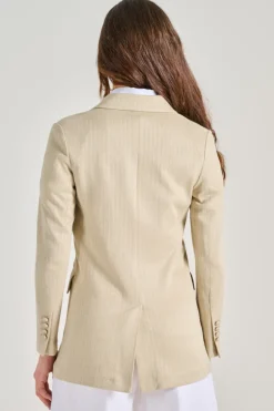 Giacca doppiopetto lino/cotone beige