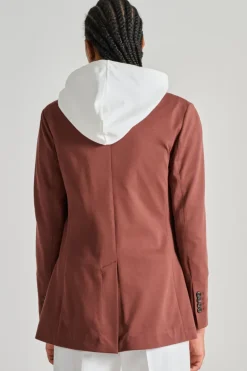 Giacca doppiopetto piquet marrone