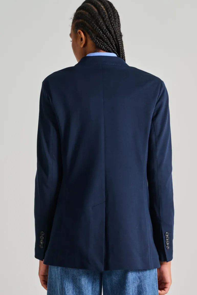 Giacca doppiopetto piquet blu