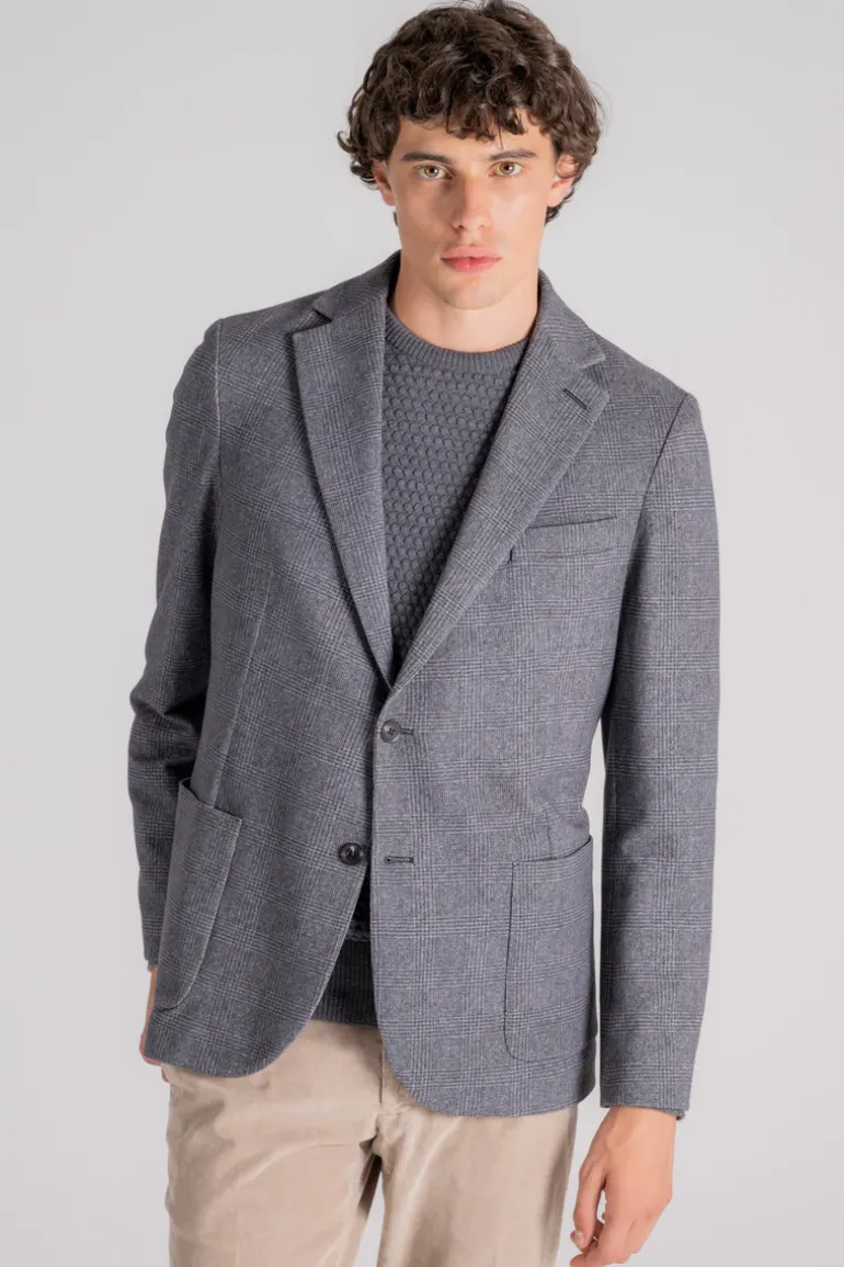 Giacca felpa cotone/elastam grigio