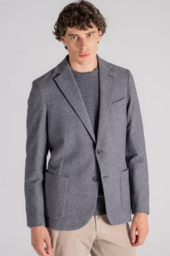 Giacca felpa cotone/elastam grigio