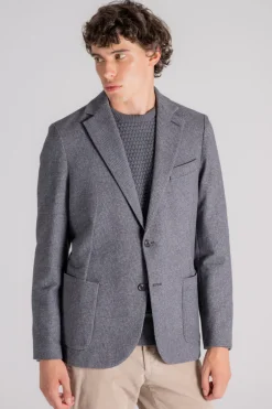 Giacca felpa cotone/elastam grigio