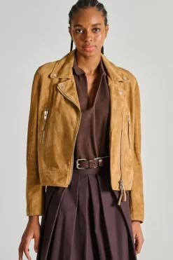 Giacca giubbotti pelle marrone