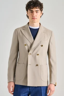 Giacca il beige tessuto beige