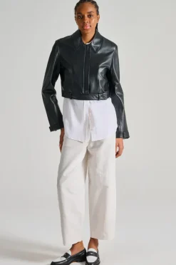 Giacca in pelle nero