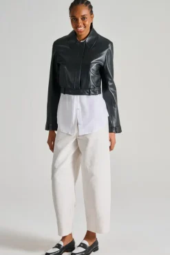 Giacca in pelle nero