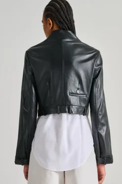 Giacca in pelle nero