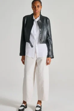 Giacca in pelle nero