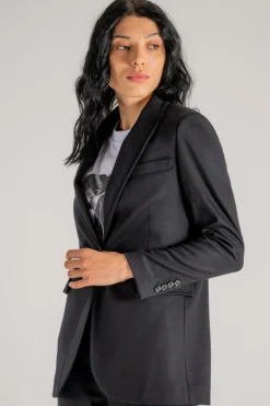 Giacca lana/cashmere/poliammide nero