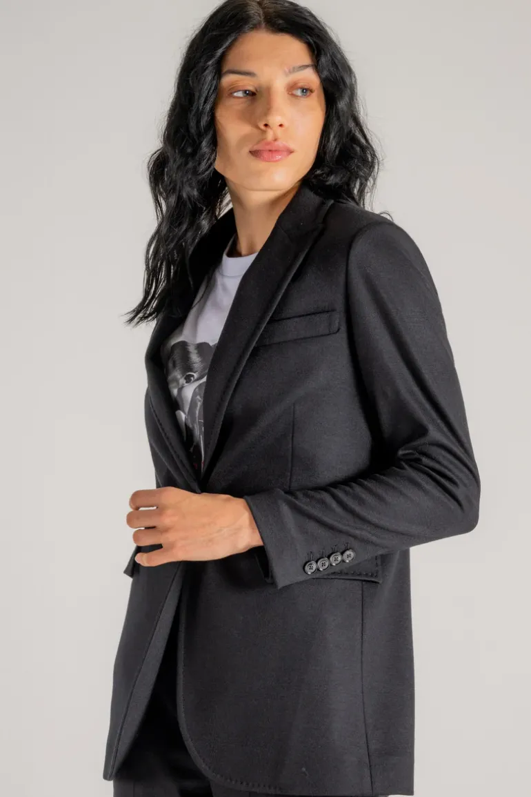 Giacca lana/cashmere/poliammide nero