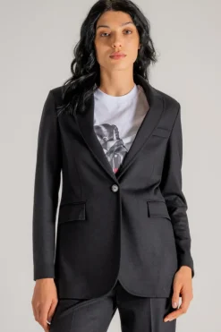 Giacca lana/cashmere/poliammide nero