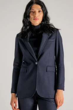 Giacca lana/cashmere/poliammide blu