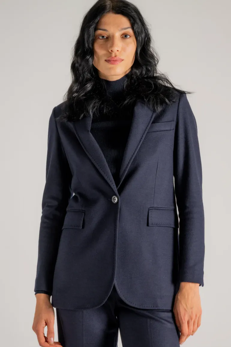 Giacca lana/cashmere/poliammide blu