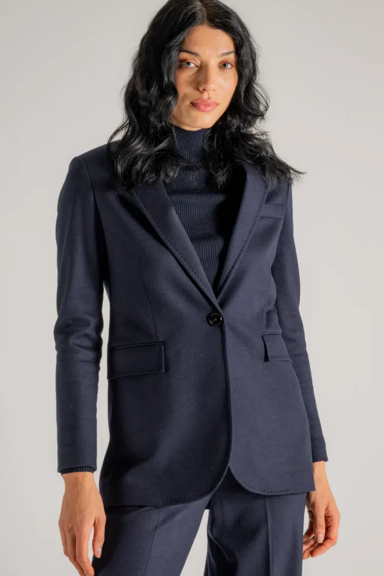 Giacca lana/cashmere/poliammide blu