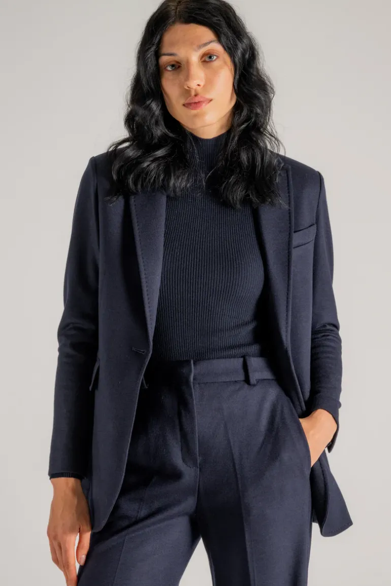 Giacca lana/cashmere/poliammide blu