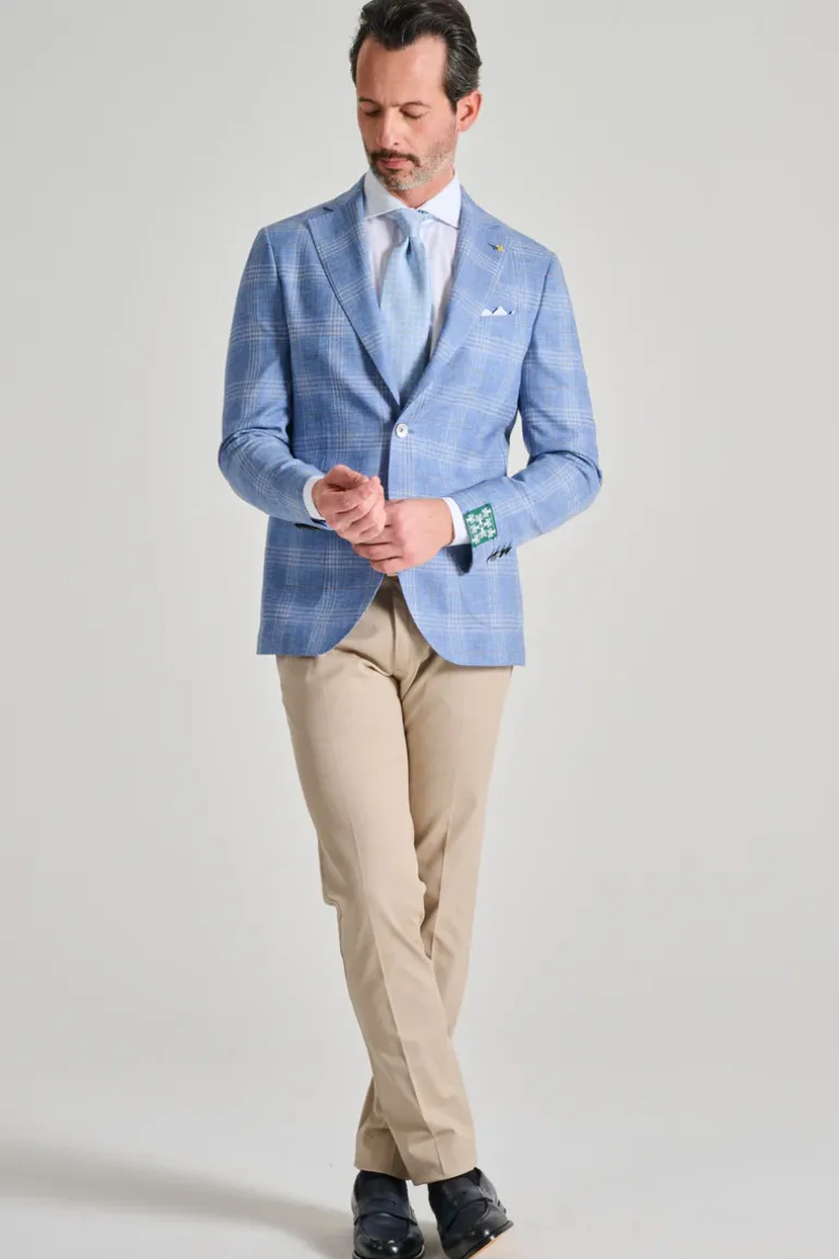 Giacca madrid tessuto azzurro