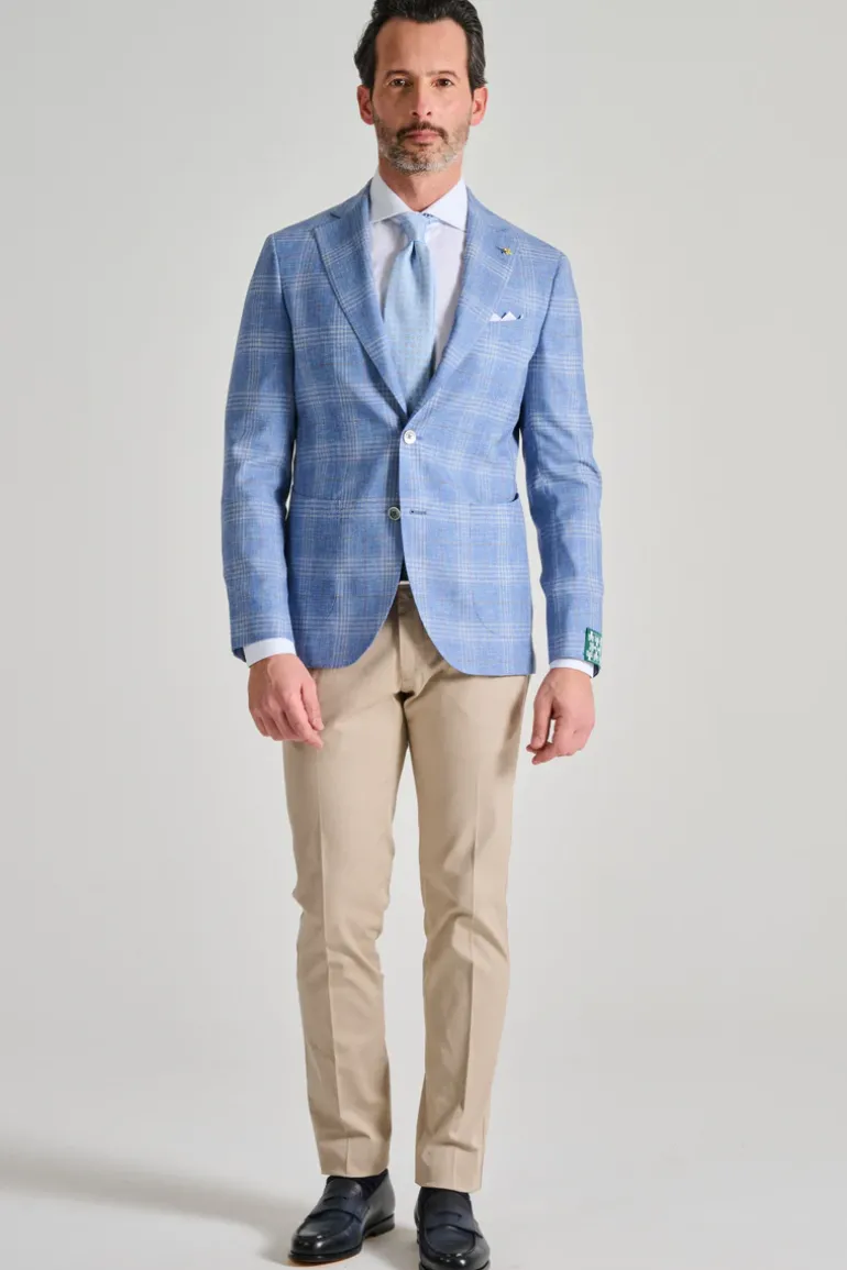 Giacca madrid tessuto azzurro