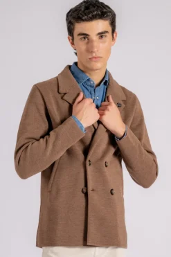 Giacca maglia 100% lana vergine beige