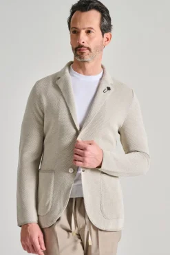 Giacca maglia beige