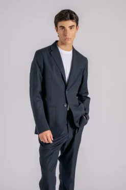 Giacca monopetto poliestere/viscosa blu