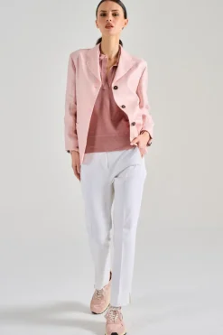 Giacca monopetto tessuto rosa