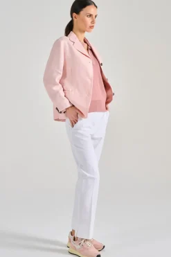 Giacca monopetto tessuto rosa